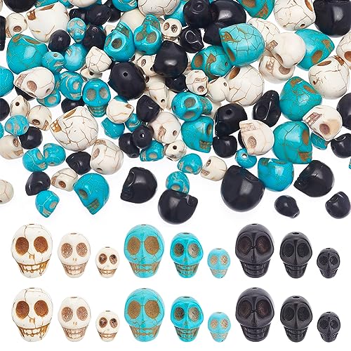 arricraft 144 Pcs 4 Sizes Skull Beads