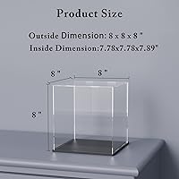 Vista 5 de Vitrina con base acrílica negra para coleccionables, caja con tapa, bonita funda para figuras de acción [8 x 8 x 8 pulgadas]