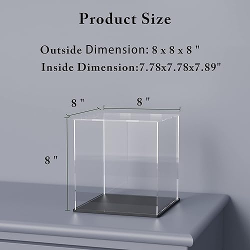 Miniatura 5 de Vitrina con base acrílica negra para coleccionables, caja con tapa, bonita funda para figuras de acción [8 x 8 x 8 pulgadas]