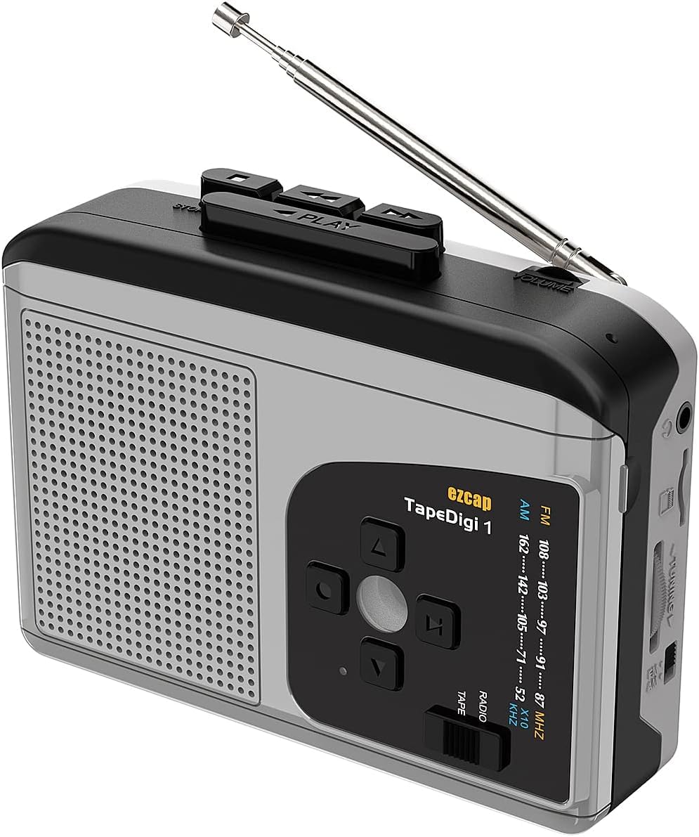 Etzin Portable Cassette Players & Recorders, AM FM Radio Walkman Cassette Player Convert to MP3 by Micro SD Card, Built-in Mic and Speaker for Voice Recorder (Ezcap-234)-image-49