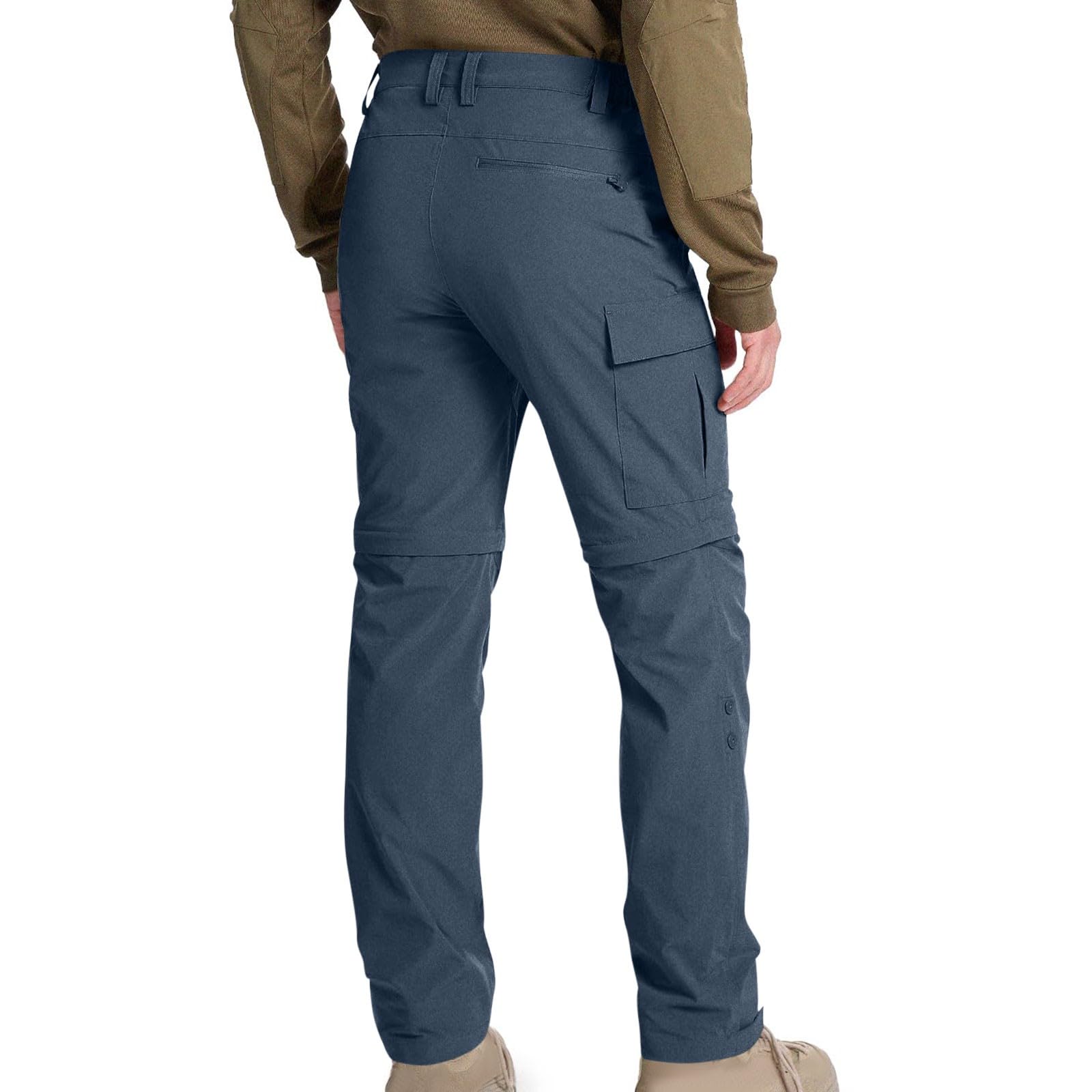 Pantalon de randonnée zippé pour homme, pantalon de marche extensible à séchage rapide, convertible en short multifonctionnel, pantalon cargo léger et imperméable pour le camping, la pêche, les
