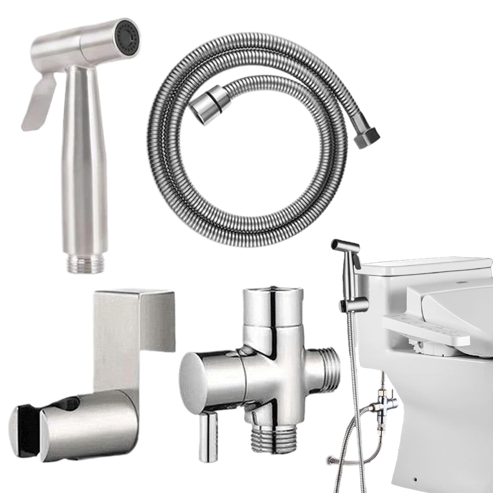 no bidet – zestaw natryskowy bidetu ze stali nierdzewnej z regulowanym ciśnieniem | przenośne akcesoria łazienkowe do higieny i czyszczenia kobiet