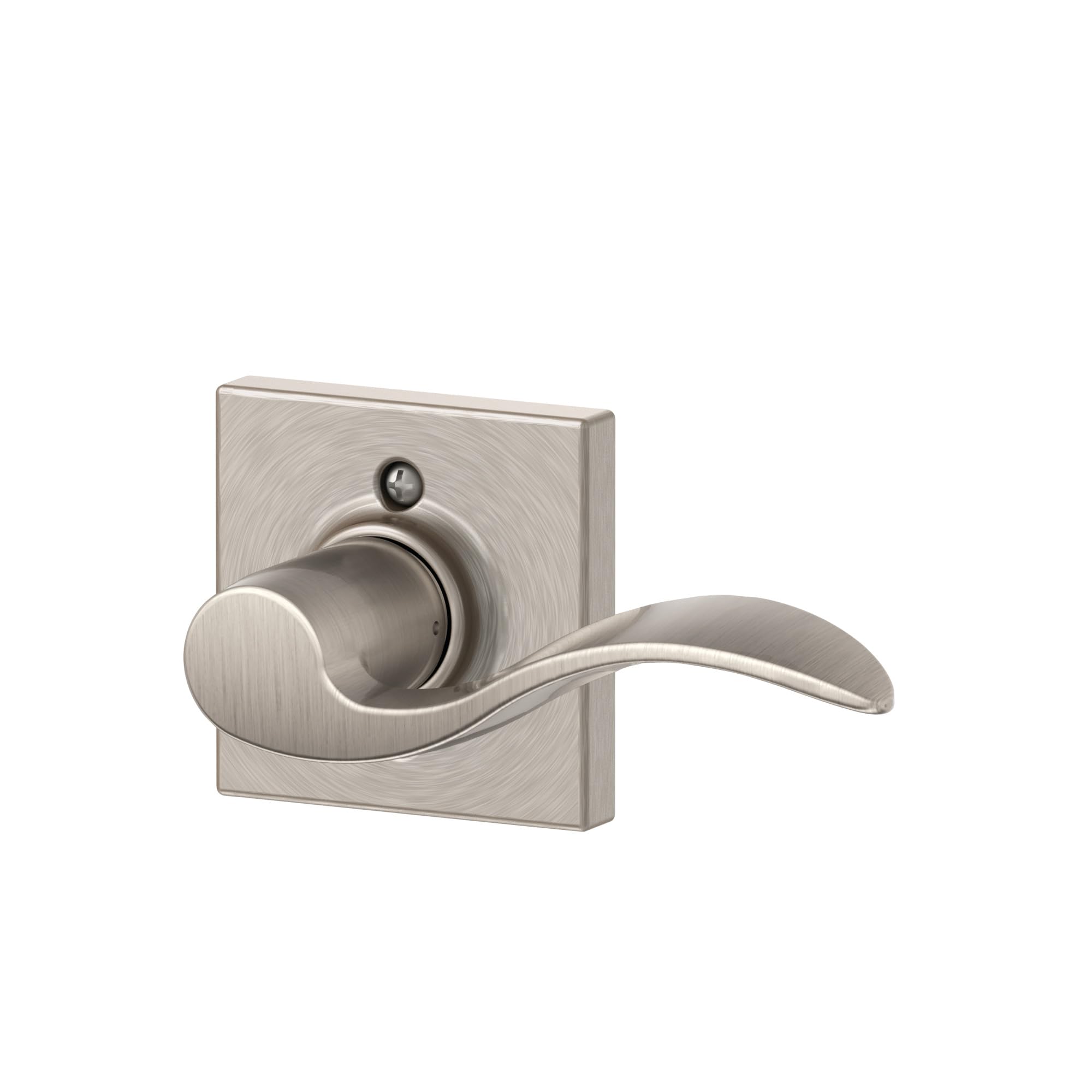 Schlage Accent Lever with Collins Trim Non-Turning Lock in Satin Nickel - Right Handed - F170 ACC 619 COL RH