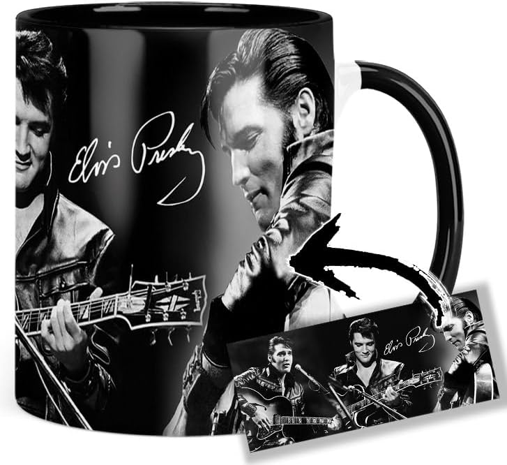 Elvis Presley Ceramic Mug and Black Handle