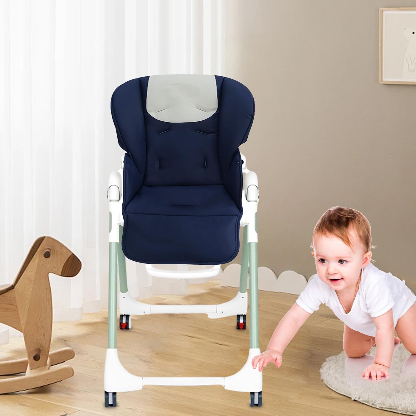 Housse Chaise Haute Bebe, Coussin Chaise Haute Bebe De Remplacement, Housse En Cuir PU Pour Chaises, Adapté À La Plupart Des Chaises Hautes Housses Siège Avec Jané, Siesta Zero3