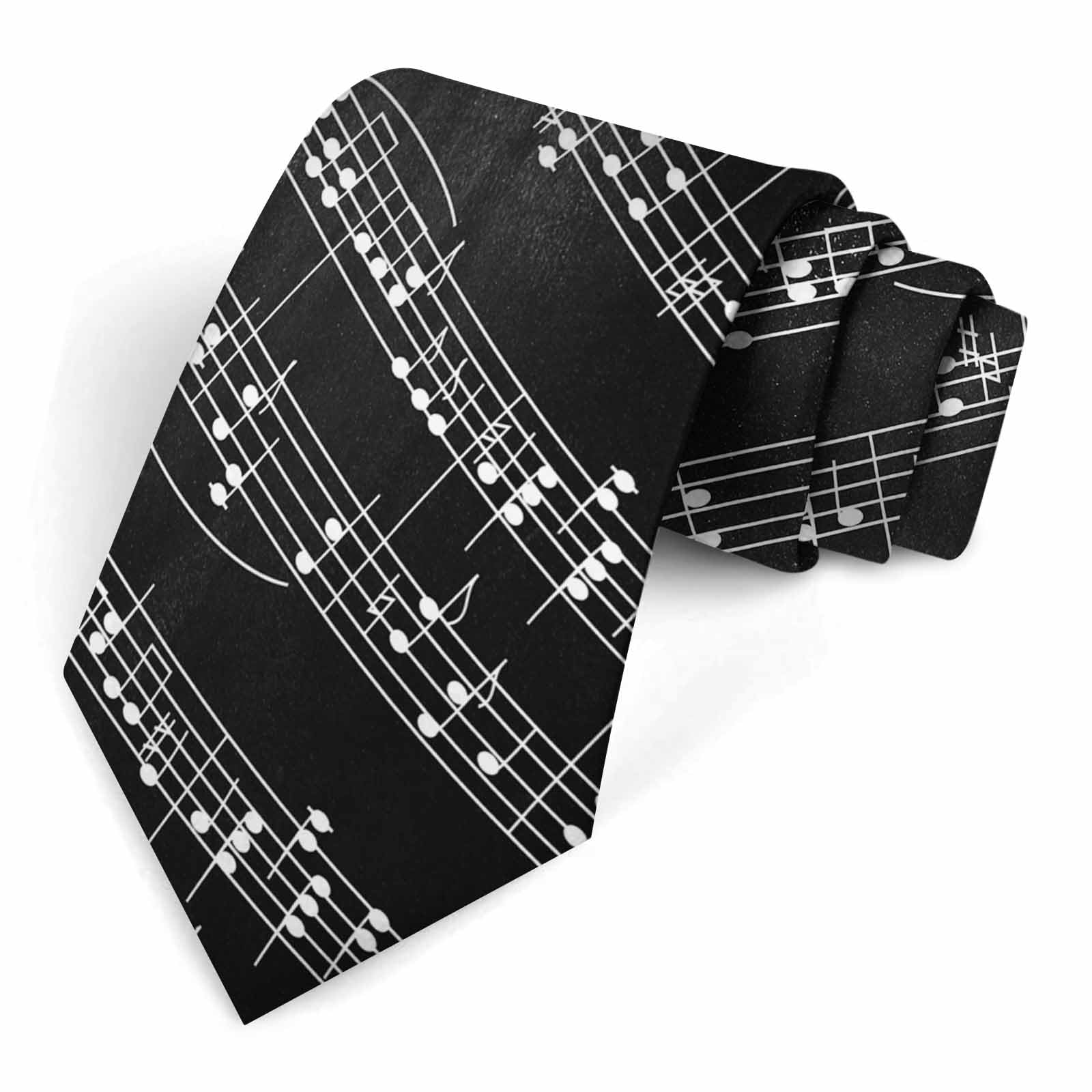 Muntayson Music Bars Tie for Men Novelty Fun Full Print Men's Necktie Skinny Fashion Narrow