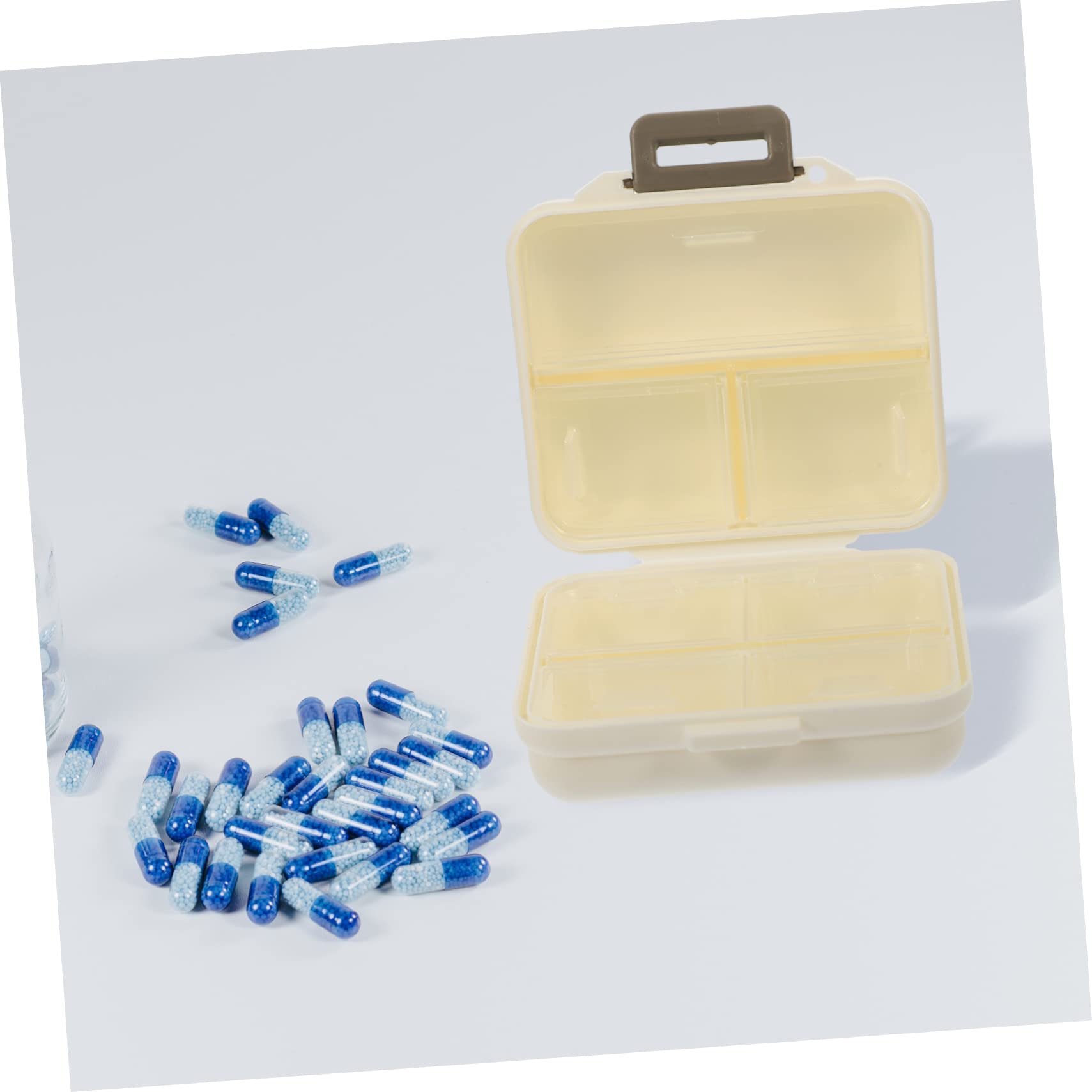 FOMIYES 5 Stück 7 Pillendose aufbewahrungsdose storage boxes medikamente boxen pillenbox Reise-Pillen-Organizer Tablettenspender Multi-Grid-Pillen-Organizer Reisepillenetui Plastik Weiß