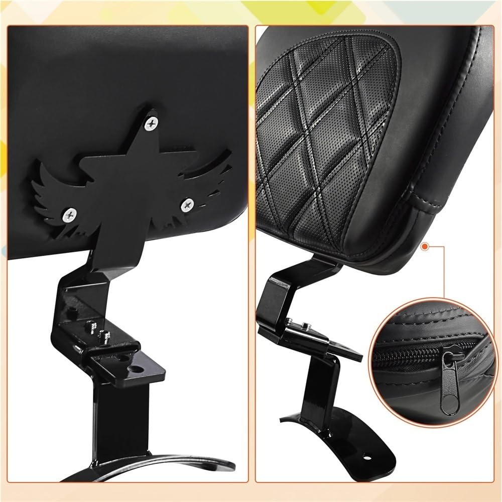 Pilota Regolabile Kit Di Montaggio Per Schienale Conducente | Kit Di Montaggio Per Schienale Conducente Anteriore Per Touring Per CVO Per Street Glide Per Road King Per Cuciture Rosse