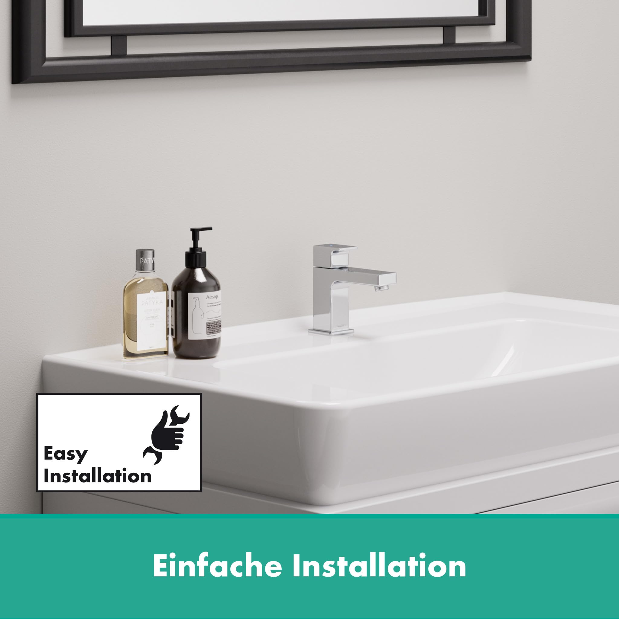 hansgrohe Vernis Shape Robinet de lave-mains 70 eau froide sans tirette ni vidage, chromé, 71592000