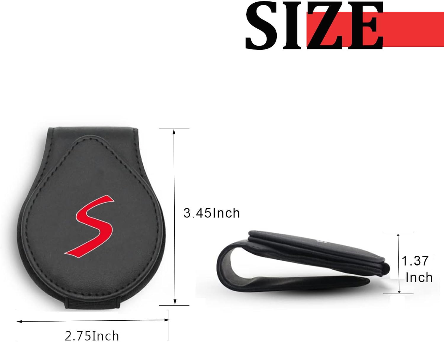 Sunglasses Holders for Car Visor Compatible with Mini Cooper S Accessories Magnetic Leather Glasses Eyeglass Clip for Car Visor Accessories