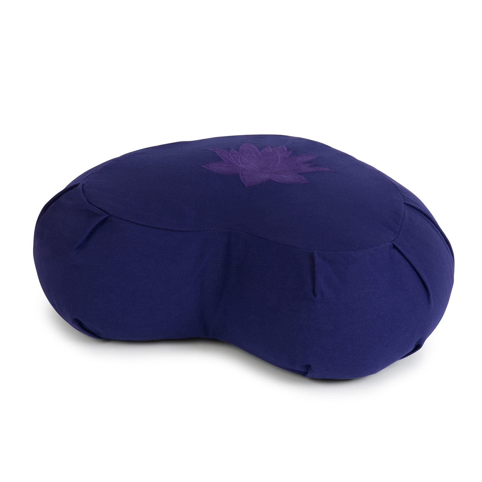 Yoga Studio Lotus Crescent Zafu - Pouf da meditazione con rivestimento in cotone, carena di grano saraceno, maniglia per il trasporto, 42 x 13 x 18 cm, accessori per yoga