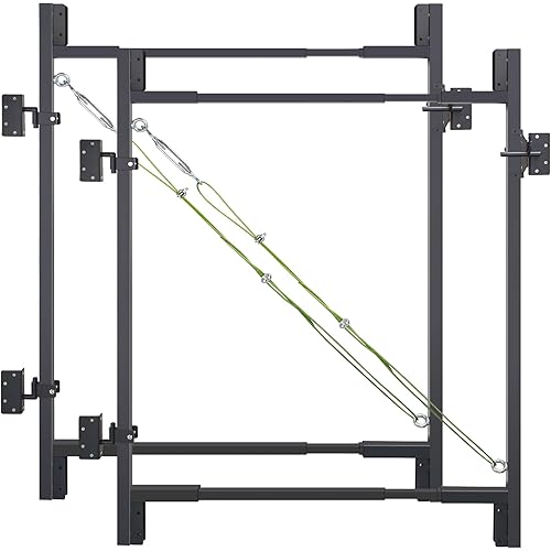 2Pcs Fence Gate Kit DIY Gate Building Kit, 36"-72" Heavy Duty Wood Fence Gate Kit with 4-5 Feet Height, Fits Both 1"x4" and 2"x4" Wood