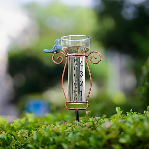 Miniatura 4 de Medidor de lluvia para exteriores con bola de cristal, medidor de lluvia solar de jardín para patio, césped, jardín, decoración de valla