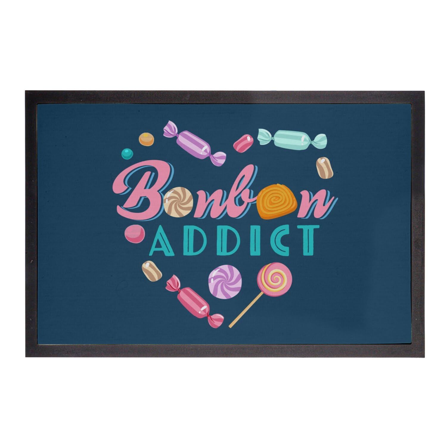 Paillasson bleu grand format 75x50cm tapis entrée sucette fini les pas sombres
