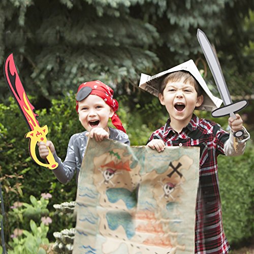 Foam Swords 8 Pack Weapons Toy Set For Kids | 8 Unique Designs Ninja Pirate Warrior Viking Swords Assorted #TOP2