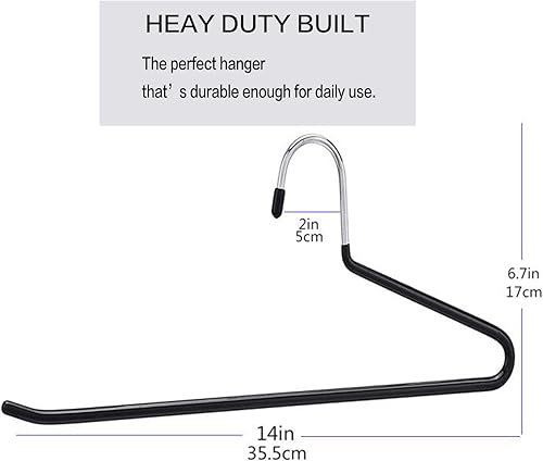 Miniatura 6 de PJJXMY Perchas para pantalones, paquete de 10 unidades, para ahorro de espacio, delgadas, fuertes y duraderas, resistentes y duraderas, de metal
