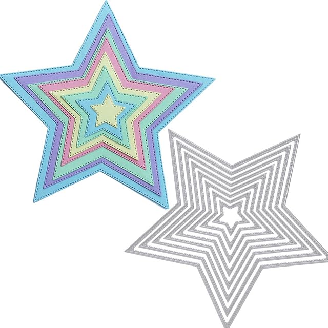WOWOSS Star Die Scrapbooking for Card Making Sharp Metal Star Cutter with Assorted Size Die Star Embossing Stencils Star Cutter Templates for DIY Scrapbooking Album Craft Making