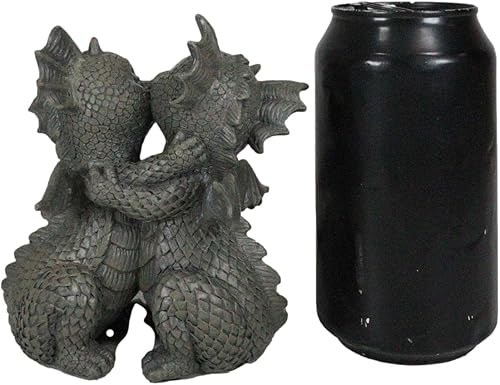 Miniatura 8 de Ebros Gift Mini figura de jardín de romance ardiente para amantes del dragón de cría, acabado de resina de piedra sintética, 4.75 pulgadas de alto,