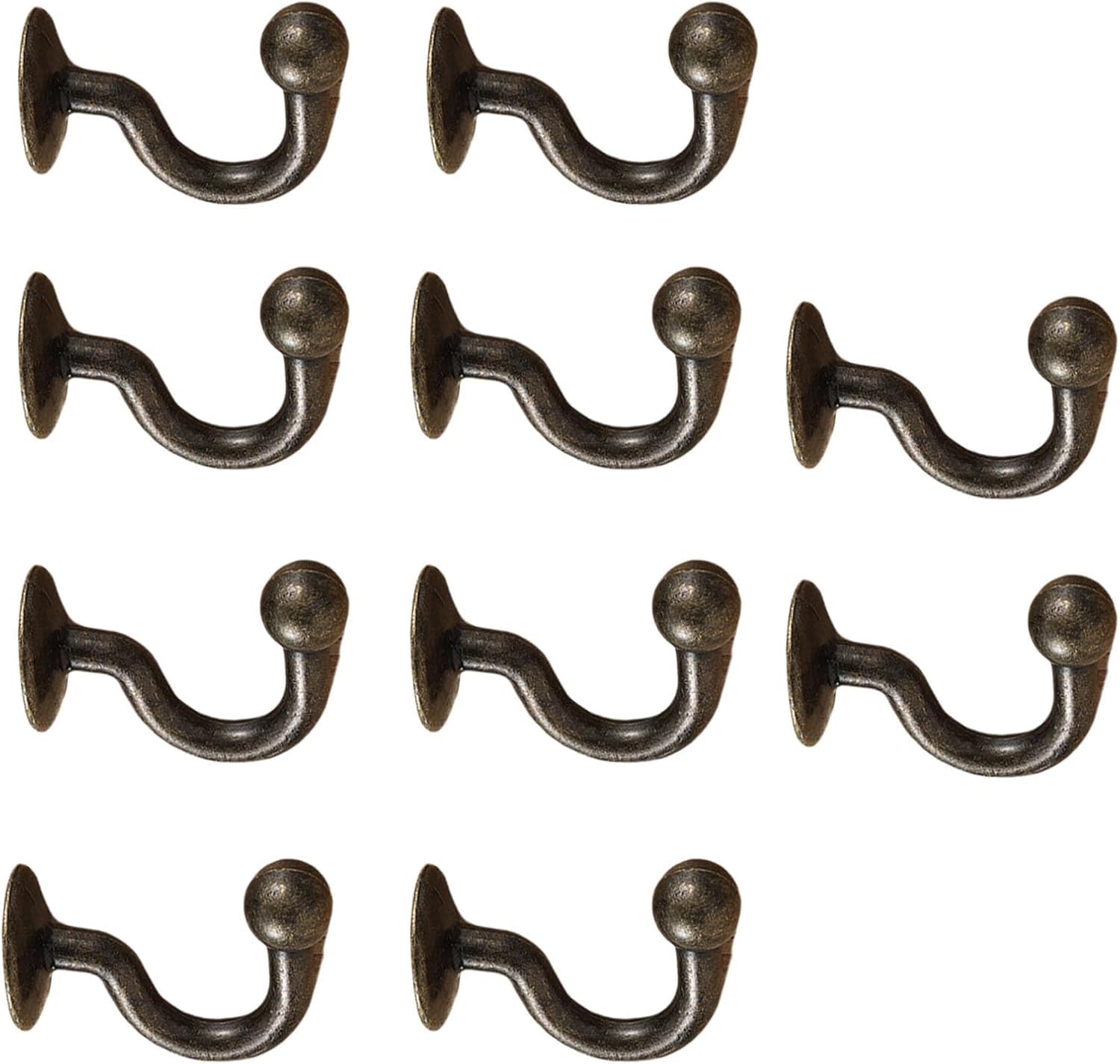 PAQWTYB Hooks, 10 Pack Wall Hook Single-Hole Zinc Alloy Small