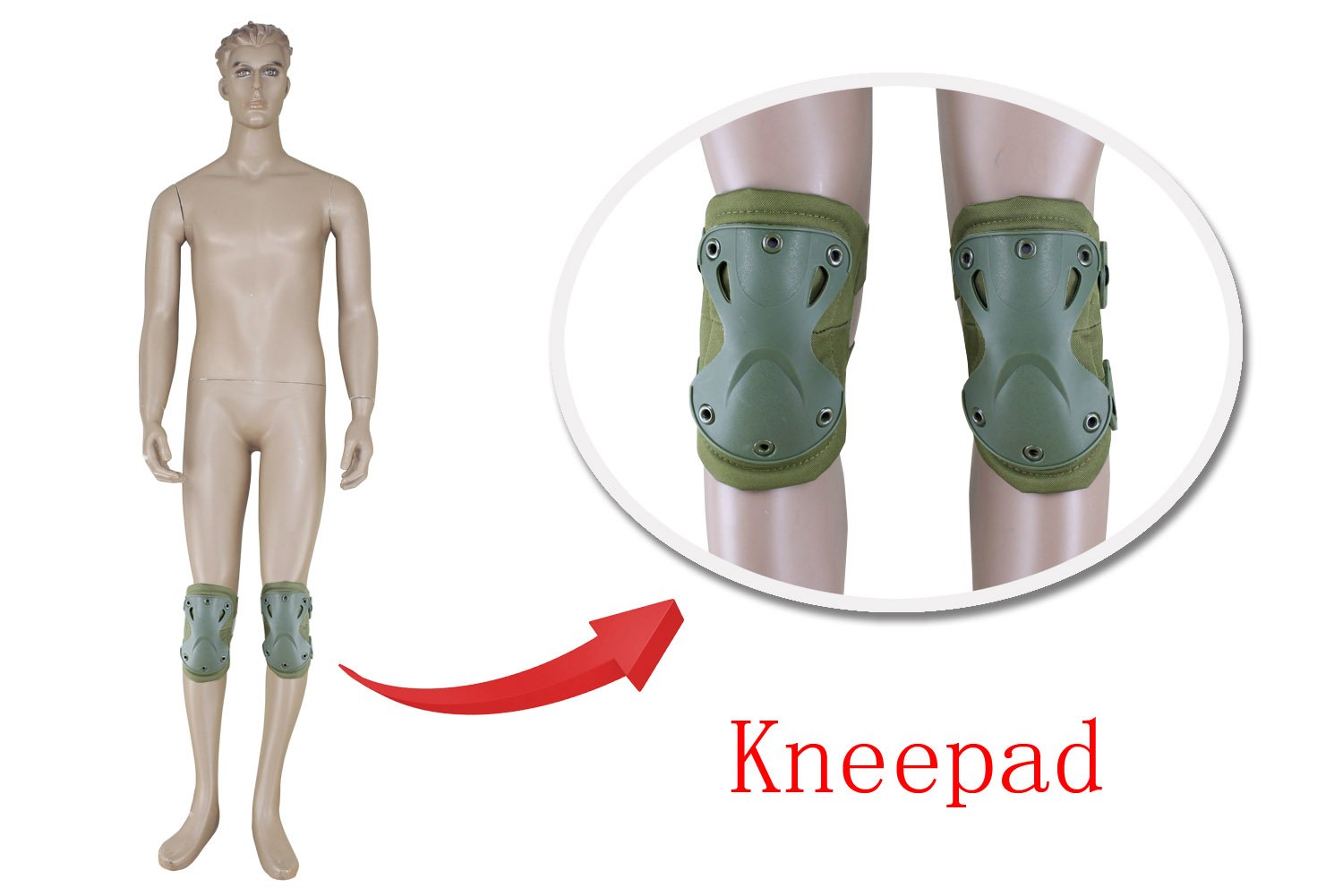 OAREA Tactical Sport Protective King Kong Gear Set Outdoor Multi Color Safety Kneepad Elbow for Military Airsoft Hunting — view 7