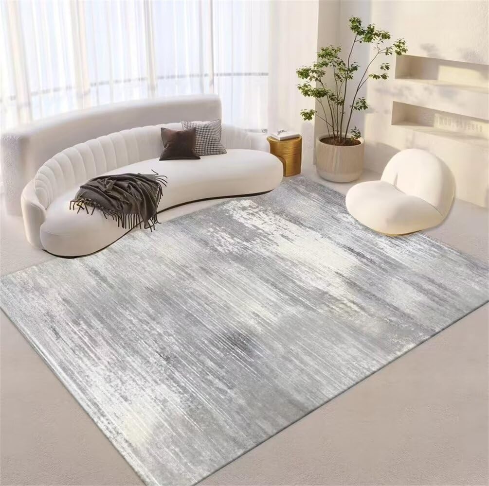 Tapis salon lavable et antidérapant gris 50x80 cm