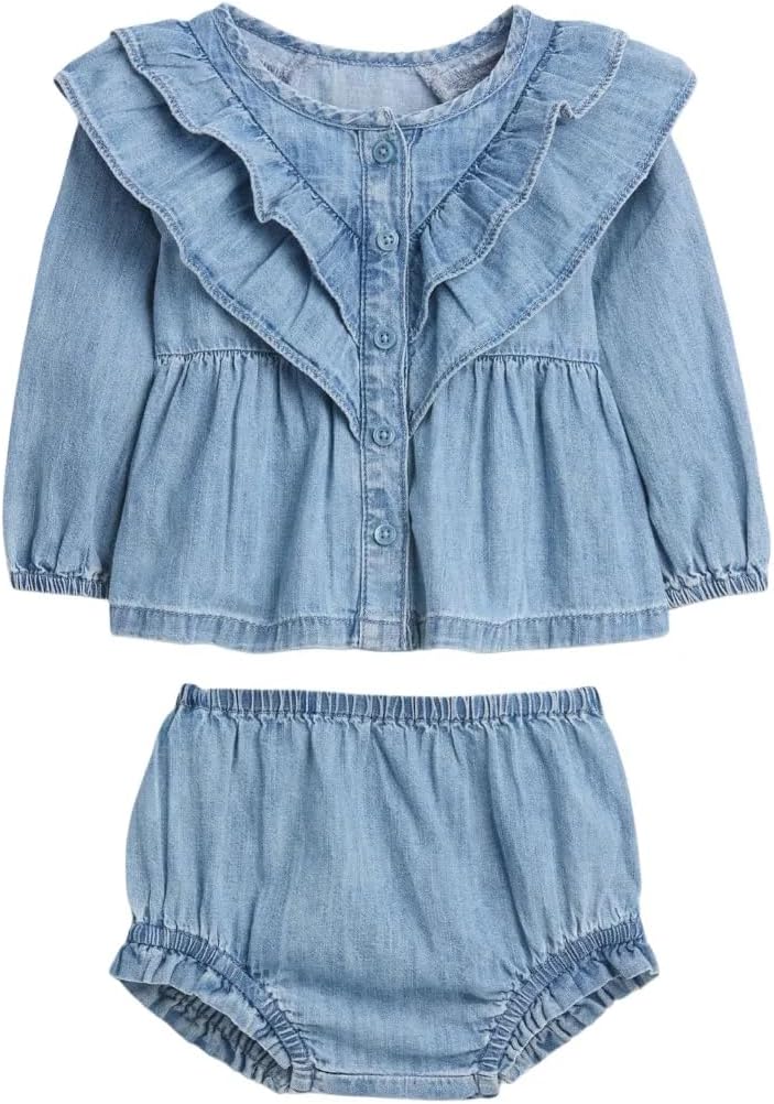 GAP Baby My First Denim Ruffle Two-piece Set