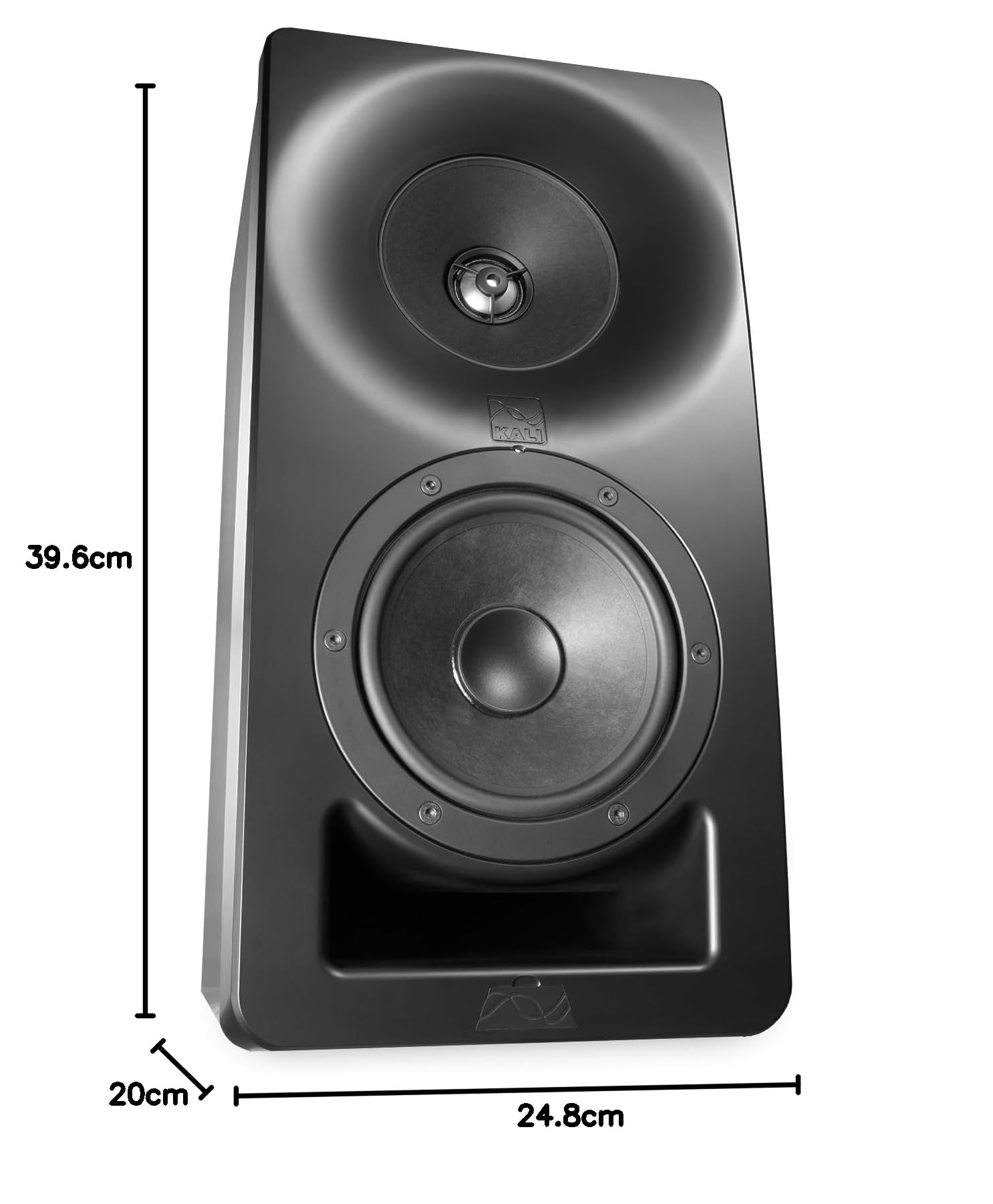 Kali Audio SM-5-C, passiver 3-Wege-Studiomonitor (Hochleistungsbox, 5-Zoll-Tieftöner, 4-Zoll-Mitteltöner, 1-Zoll-Metallkalotten-Hochtöner, professionelle Schallwandler-Technologie), Schwarz