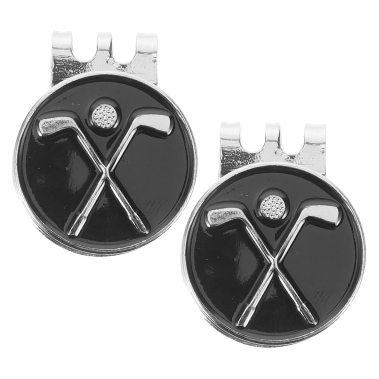BESPORTBLE Hat Clip Gurtverschluss Golf Golfzubehör Golfrasen Markierungen Golfen Golf-Marker-Hut-Clips Hutmarkierungsverzierung Dekorative Golfmarker Eisen Black 2st
