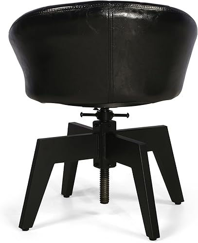 Miniatura 7 de Sofá de ocio individual, Asiento de escritorio giratorio ajustable para oficina en casa, Cuero acolchado con patas de metal, Muebles de diseño de