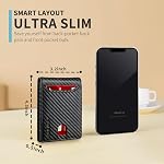 RUNBOX Portefeuille pour hommes Slim 11 Porte carte de crédit fentes cuir RFID Blocage de petite mince masculine portefeuille bifold minimaliste poche avant grande capacité boîte cadeau carbone noir