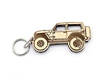 Jeep® Wrangler JK (2 Door) Wooden Keychain - Made in the USA