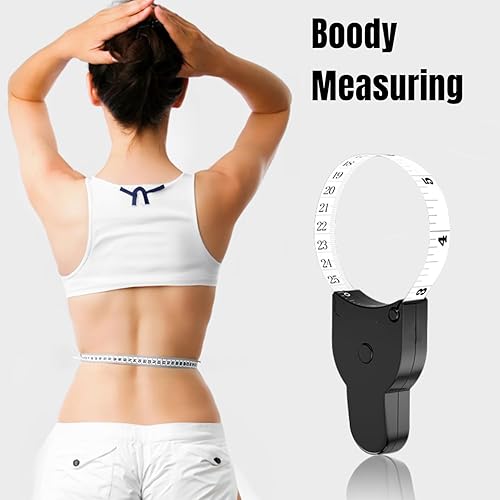 Miniatura 8 de 2 cintas métricas de cuerpo de 60 pulgadas (59.1 in), cinta métrica corporal, cinta métrica retráctil para medición corporal y pérdida de peso,