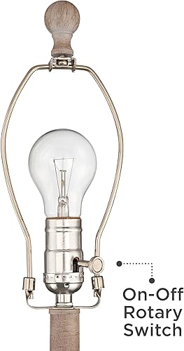 Miniatura 7 de Regency Hill Patsy Country Cottage - Juego de 2 lámparas de mesa tradicionales de 26.5 pulgadas de alto, tela lavada beige, pantalla cónica,