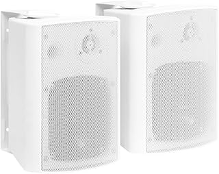 AUUIJKJF Home Outdoor OtrosAltavoces estéreo montados en la pared, 2 unidades, color blanco, interior y exterior, 100 W