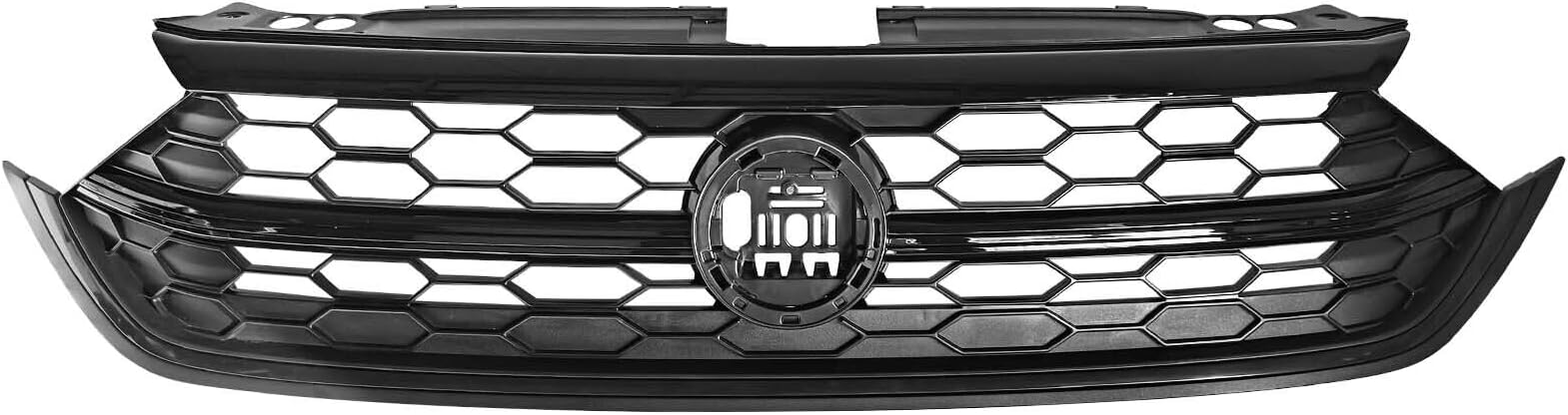 YLT AUTO Front Cover Bumper Upper Grille Assembly Replacement Shroud Gloss Black Honeycomb Air Intake Fit 2022 2023 For VW Volkswagen Jetta