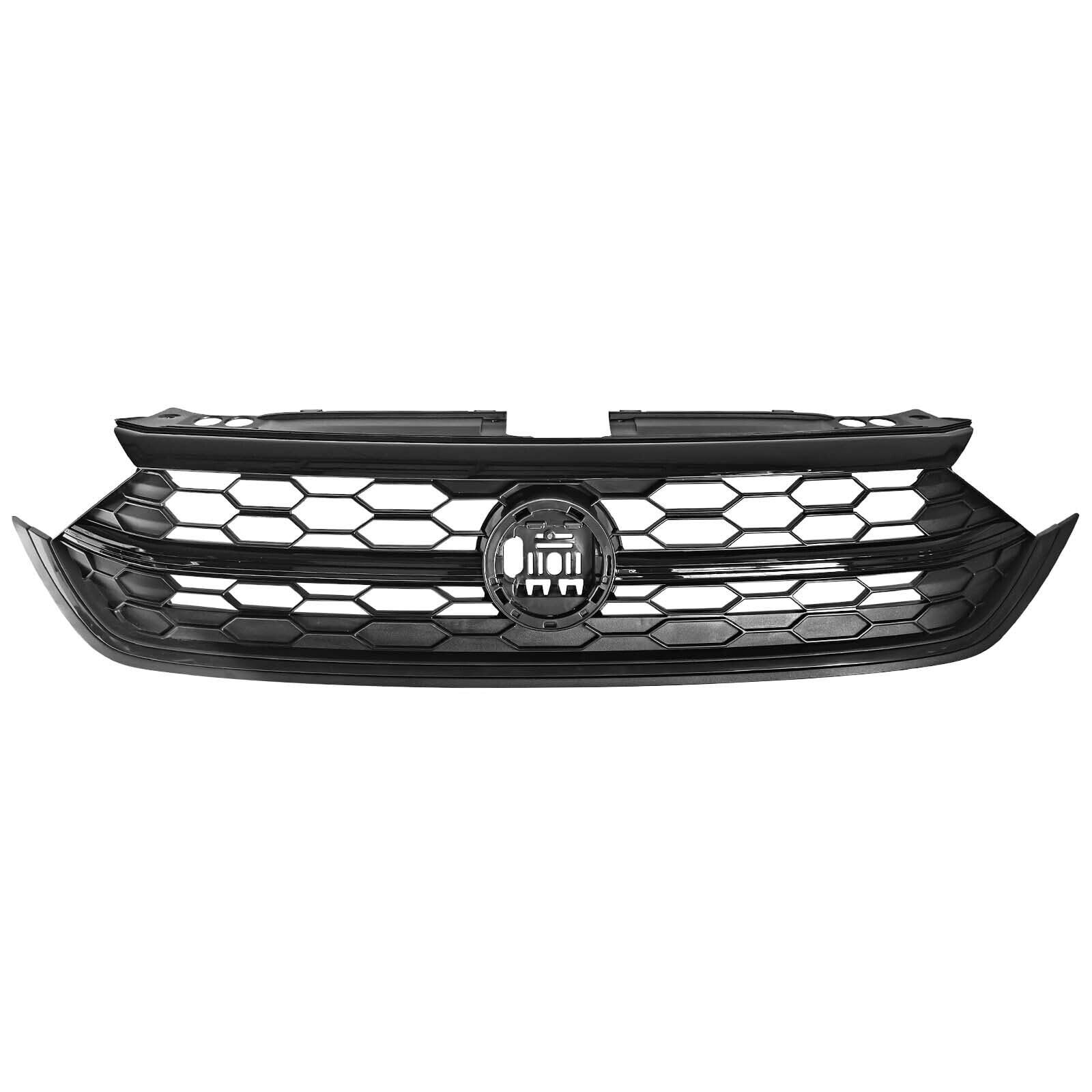 YLT AUTO Front Cover Bumper Upper Grille Assembly Replacement Shroud Gloss Black Honeycomb Air Intake Fit 2022 2023 For VW Volkswagen Jetta