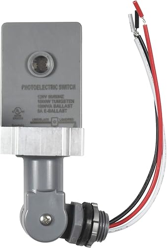 HQRP Sensor térmico de luz de tipo fotocélula con vástago y montaje giratorio, interruptor con cable de atardecer a amanecer, control fotoeléctrico