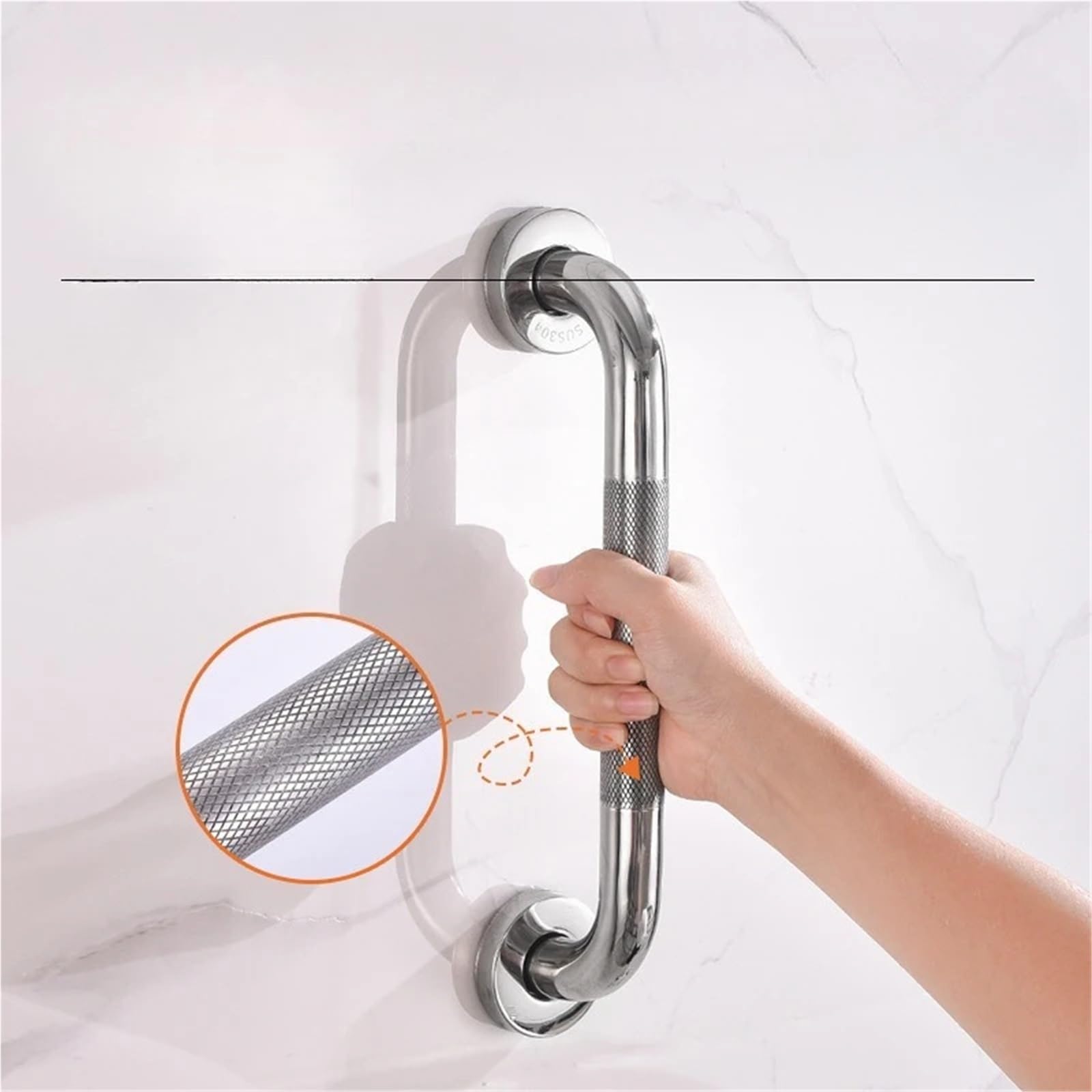 2 pasamanos de seguridad de acero inoxidable 304 para baño, construcción resistente, barandilla de soporte duradera