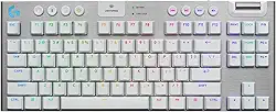 Teclado Mecânico Gamer Sem Fio Logitech G915 X LIGHTSPEED com Design TKL,RGB LIGHTSYNC, USB ou Bluetooth, Teclas Programáveis, Switch de Perfil Baixo GL Tactile e Bateria Recarregável - Branco