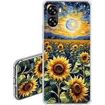Case Compatible with UMIDIGI G3 / G3 Max / G3 Plus,Soft Slim Fit Transparent Silicone Case,Anti-Scratch Shockproof TPU Back Cover with Pattern Printing,Sunflower