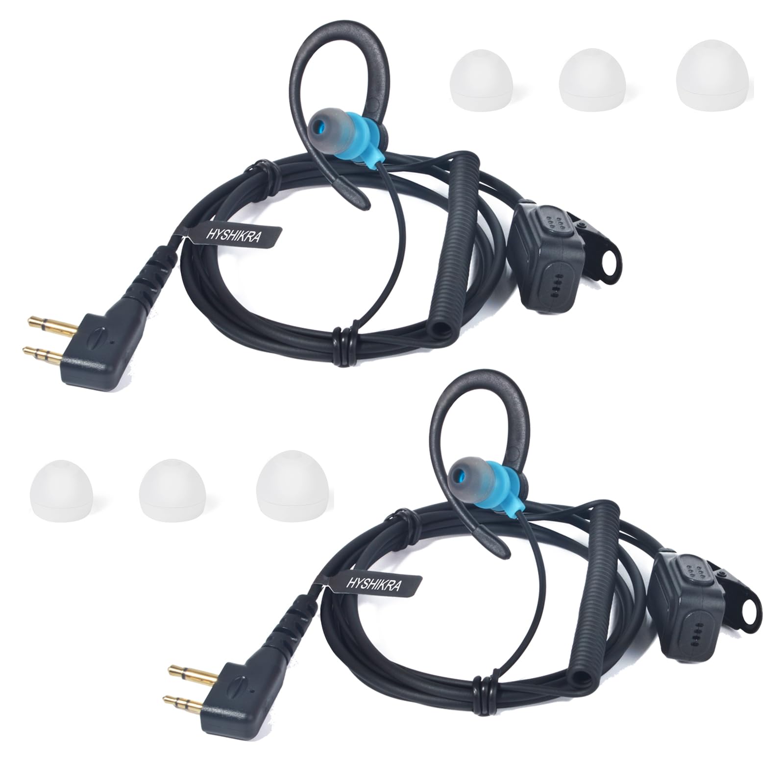 HYSHIKRA Micrófono Auricular Forma en D Compatible con Midland G7 Pro G8 G9 Pro M24 M24 Plus M48 M99 G6 XT G7 XTR | Supervisión de Seguridad Softair (1, Forma de D) — view 18