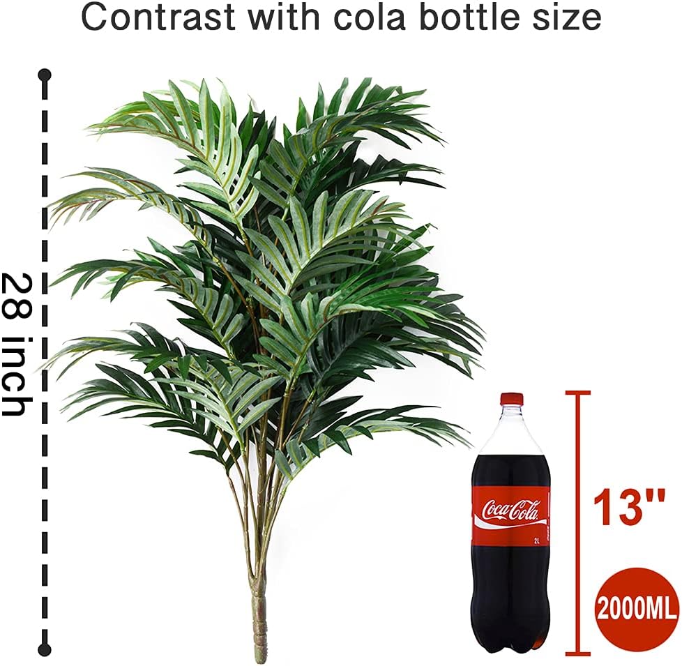 DVGUN 2 Pack Artificial Palm Plants Leaves Faux Fake Tropical Large Palm Tree Imitation Leaf