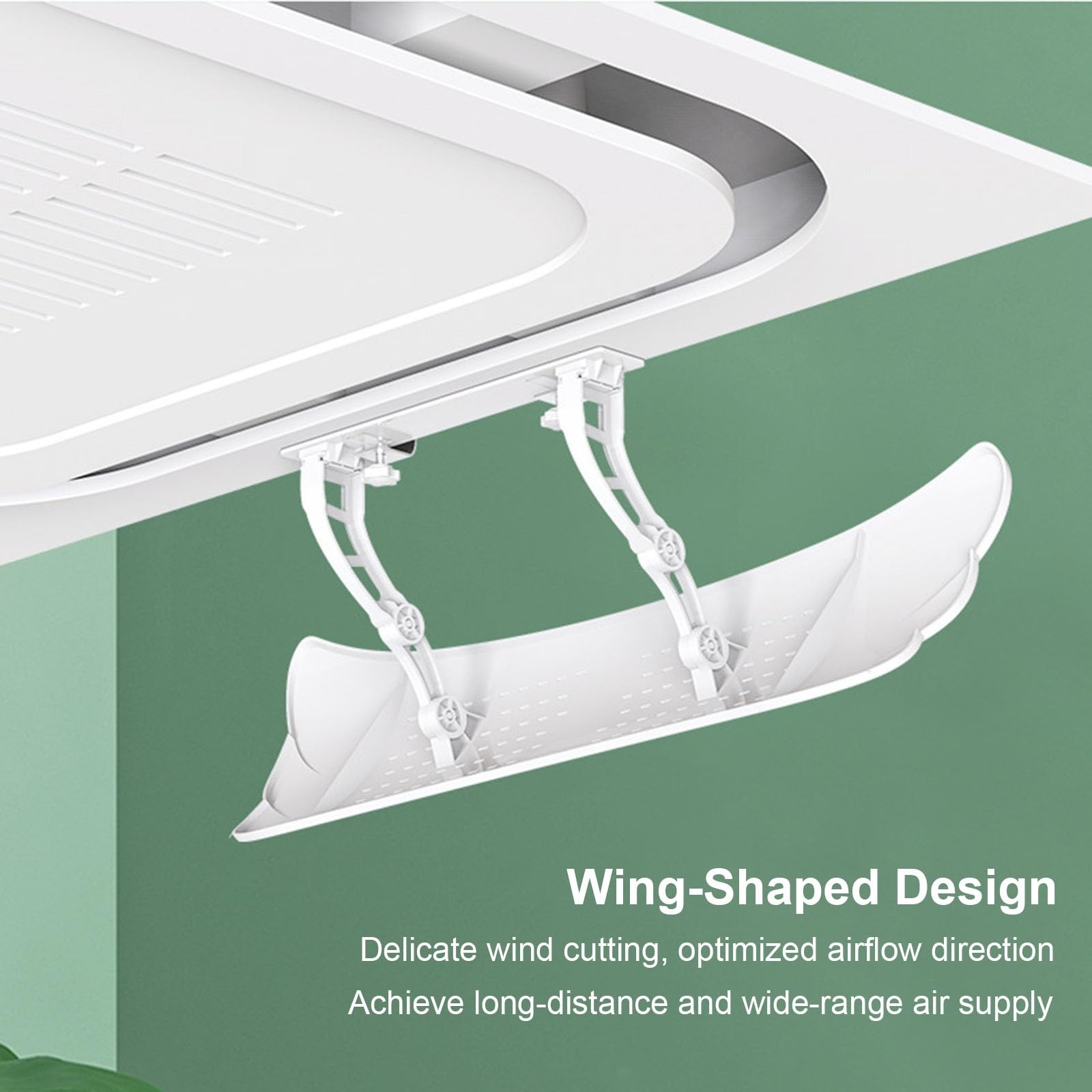 4 Deflettore Aria Condizionata, Deflettori Condizionatore, Materiale ABS, per Condizionatore Centrale a Soffitto (Bianco)