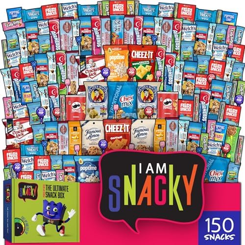 I AM Snacky - Snack Box Variety Pack Care Package, Greeting Card(150 Count)