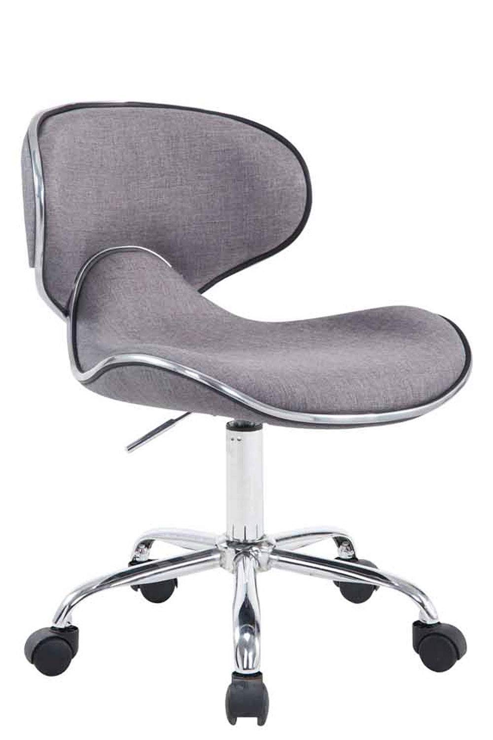 CLP Taburete con Ruedas Las Vegas V2 Tapizado En Tela I Taburete De Trabajo Regulable En Altura I Silla De Escritorio Moderna & Ligera I Color: Color:Gris