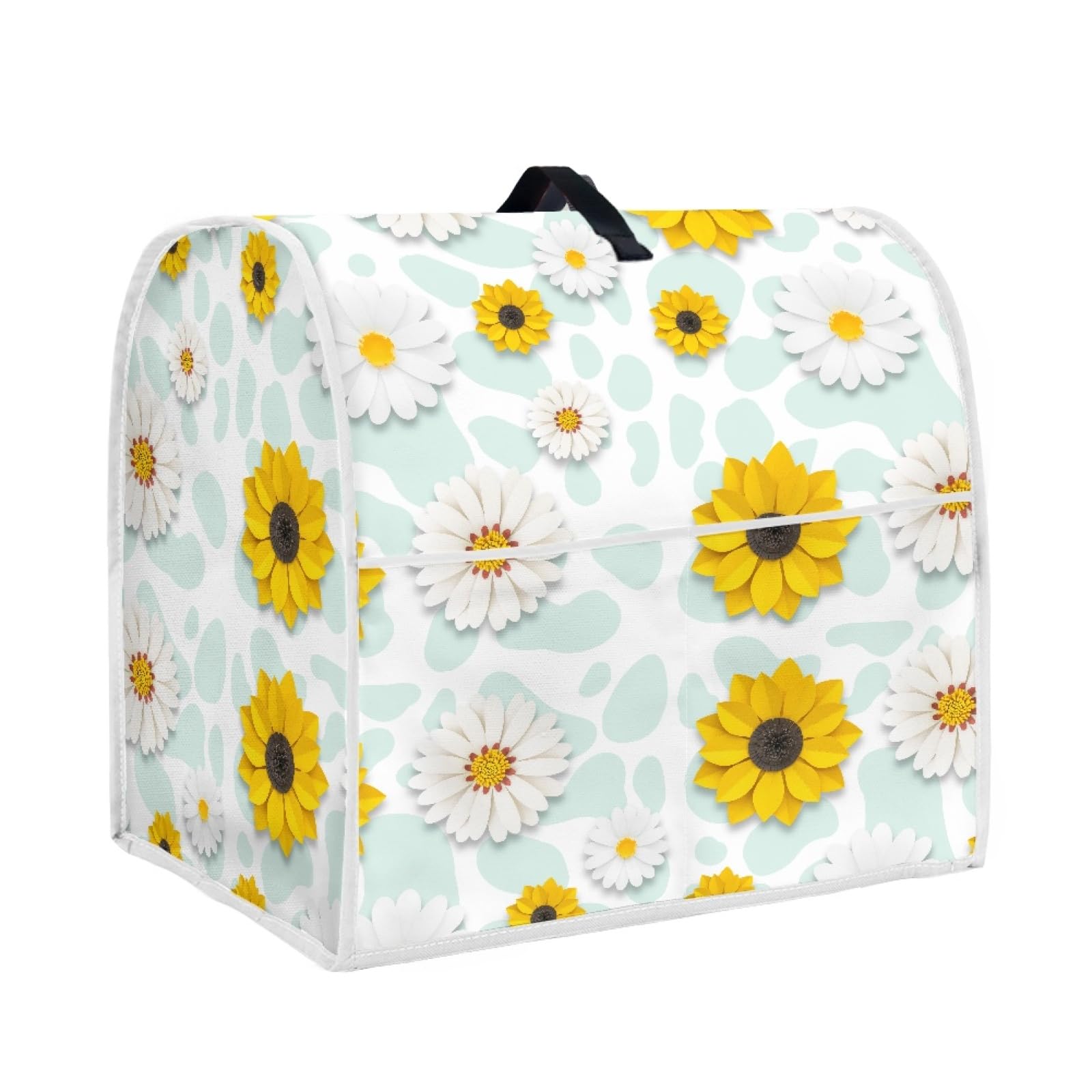 TOADDMOS Sunflower Daisy Cow Print Stand Mixer Cover Kitchen Mixer Cover with Pockets Dust Covers for 4.5-5qt Kitchen Aid Mixer — image 1