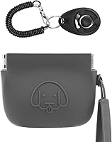 Vista 14 de WALLFID Bolsa de silicona para golosinas para perros, cierre automático, con clicker de entrenamiento para mascotas, bolsa de paseo para perros