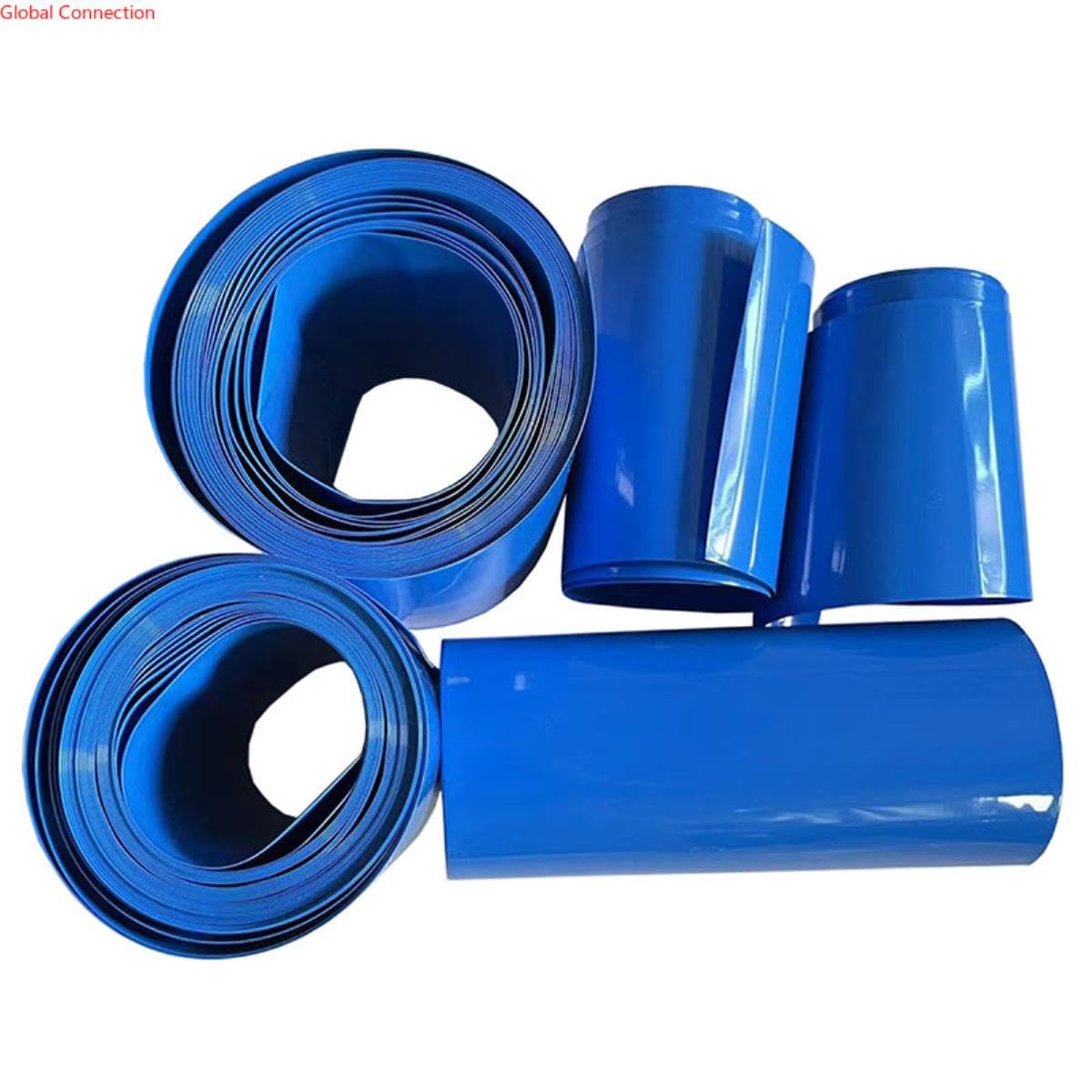 1 kg PVC termorestringente tubo termoretraibile guaina guaina tubo termoretraibile blu larghezza 40-700 mm 18650 21700 32650 33140 rivestimento batteria-240 mm