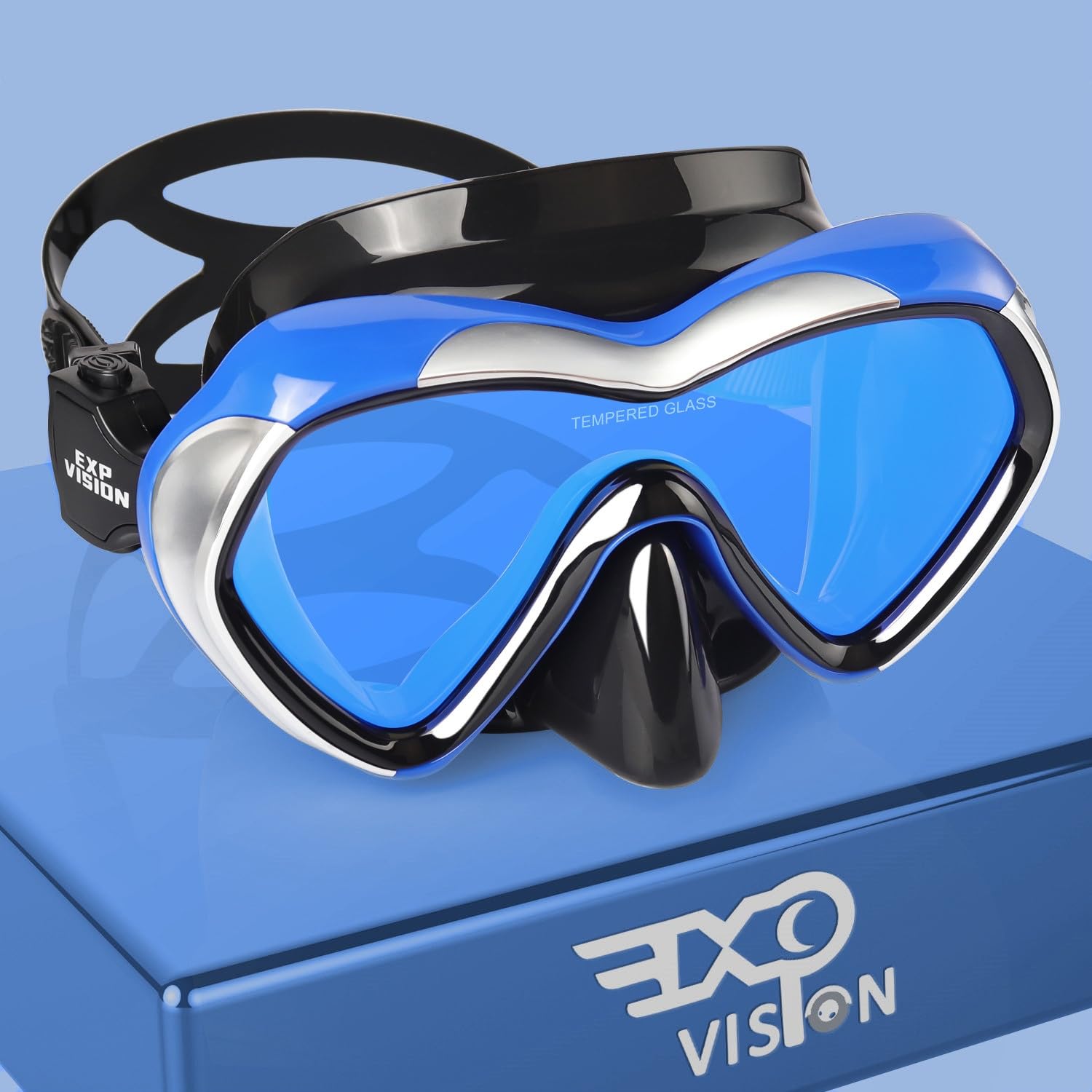 Scuba Diving Mask Anti-Fog Panoramic Snorkel Goggles, Adult Mirror Swim Mask Single Lens Swim Goggles wIith Nose Cover for Diving, Snorkeling, Swimming