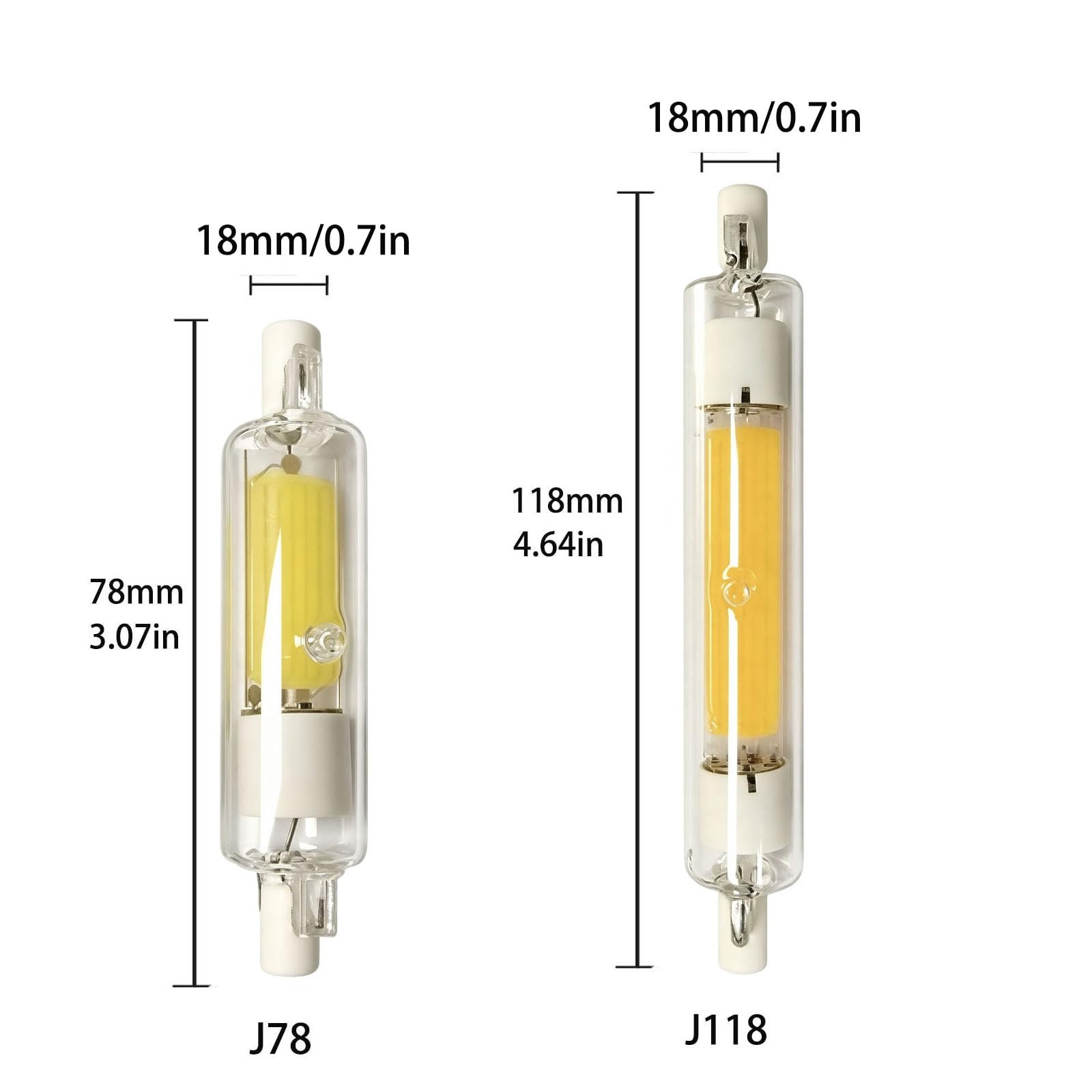 Lámpara R7S LED 78mm 20W AC 230V R7S J78 Lineal Proyector Bombilla